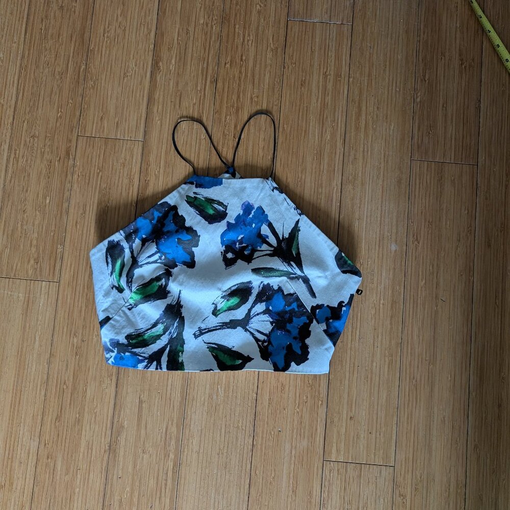 Milly white and blue floral crop top